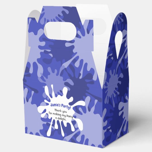 よくはしゃぐ抽象芸術ブルー（ばちゃばちゃ）跳ねる絵画誕生日 フェイバーボックス (オープン)