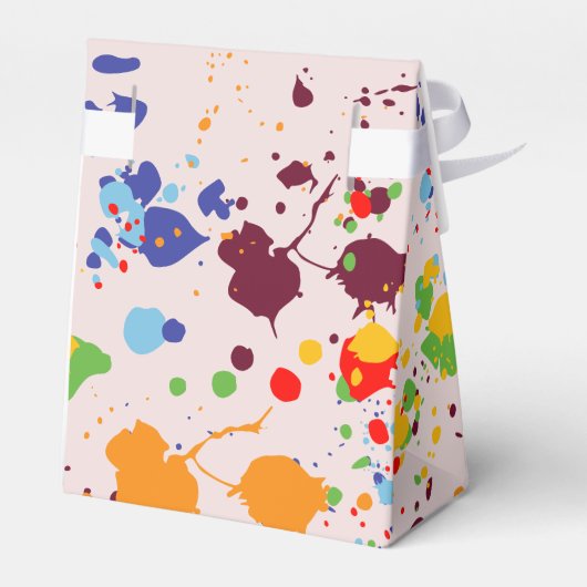 よくはしゃぐ抽象芸術レッド(ばちゃばちゃ)跳ねる絵画誕生日Fa フェイバーボックス (裏面サイド)