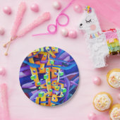 よくはしゃぐ抽象芸術幾何学水彩 ペーパープレート (パーティー)