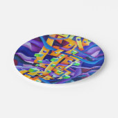 よくはしゃぐ抽象芸術幾何学水彩 ペーパープレート (アングル)