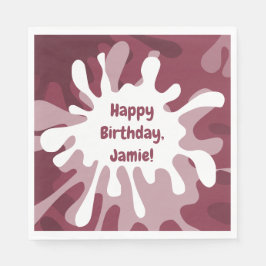 よくはしゃぐ抽象芸術赤（ばちゃばちゃ）跳ねる絵画誕生日 スタンダードランチョンナプキン