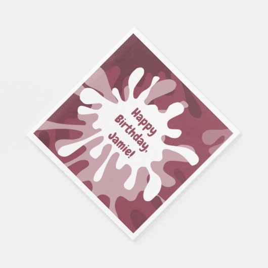 よくはしゃぐ抽象芸術赤（ばちゃばちゃ）跳ねる絵画誕生日 スタンダードランチョンナプキン (角)