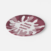 よくはしゃぐ抽象芸術赤（ばちゃばちゃ）跳ねる絵画誕生日 ペーパープレート (アングル)