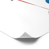 よくはしゃぐ抽象芸術顔アート：Burst of Whimsカラフル ポスター (角)