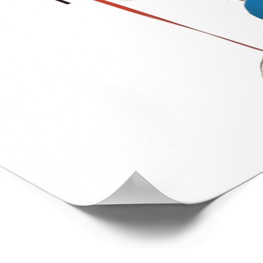 よくはしゃぐ抽象芸術顔アート：Burst of Whimsカラフル ポスター (角)