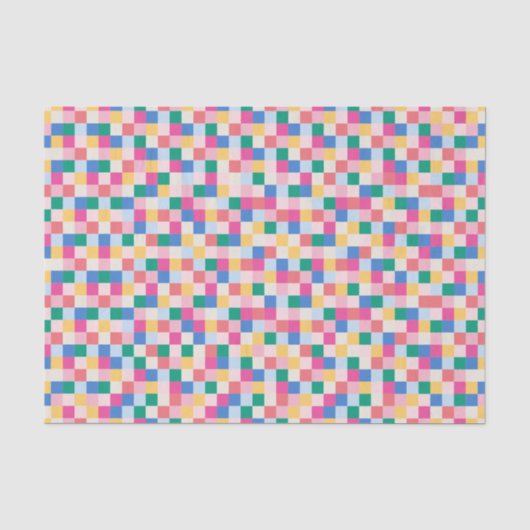 よくはしゃぐ数々の色ブロックのパターン 薄葉紙 (正面)