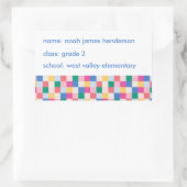 よくはしゃぐ数々の色ブロックのパターン 長方形シール (バッグ)