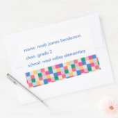 よくはしゃぐ数々の色ブロックのパターン 長方形シール (封筒)