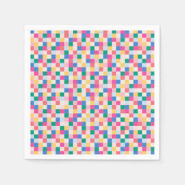 よくはしゃぐ数々の色ブロック スタンダードカクテルナプキン