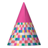 よくはしゃぐ数々の色ブロック パーティーハット (裏面)