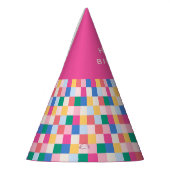 よくはしゃぐ数々の色ブロック パーティーハット (左)