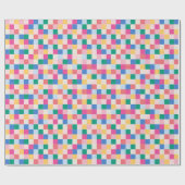 よくはしゃぐ数々の色ブロック ラッピングペーパー (フラット)