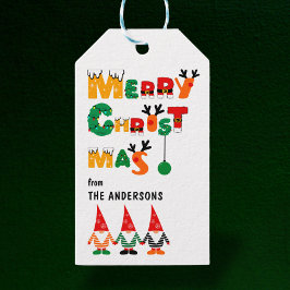 よくはしゃぐ格言お洒落フォントメリークリスマス ギフトタグ