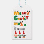 よくはしゃぐ格言お洒落フォントメリークリスマス ギフトタグ (正面)