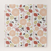 よくはしゃぐ桃の緑の花葉の ジグソーパズル (縦)