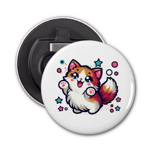 よくはしゃぐ毛猫 栓抜き (正面)