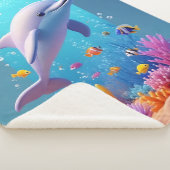 よくはしゃぐ熱帯魚のカラフル中のイルカ シェルパブランケット (3/4)