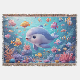 よくはしゃぐ熱帯魚のカラフル中のイルカ スローブランケット