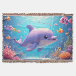 よくはしゃぐ熱帯魚のカラフル中のイルカ スローブランケット