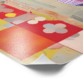 よくはしゃぐ牛と芸術的折衷色 フォトプリント (角)