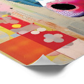 よくはしゃぐ牛と芸術的折衷色 ポスター (角)