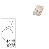 よくはしゃぐ猫のスタンプ ラバースタンプ (押印)