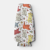 よくはしゃぐ猫パターンボトルクール ボトルクーラー (正面)