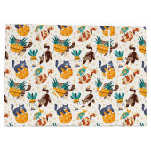 よくはしゃぐ猫好きデザイン ラージペーパーバッグ (裏面)