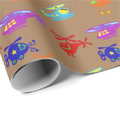 よくはしゃぐ玩具ヘリコプター ラッピングペーパー (ロールコーナー)