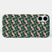 「よくはしゃぐ緑とピンクの波」 Case-Mate iPhoneケース (裏面 (横))