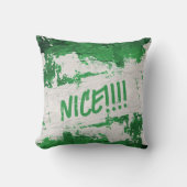 よくはしゃぐ緑「NICE!!!」 クッション (正面)