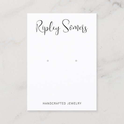 よくはしゃぐ署名スクリプト書道のイヤリング 名刺 (正面)