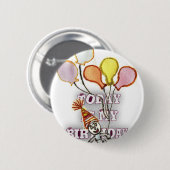 よくはしゃぐ誕生日あいさつ文：ハッピーバースデーBro. 缶バッジ (正面&裏面)