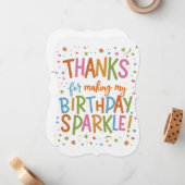 よくはしゃぐ誕生日サンキューカード ノートカード (正面/裏面インサイチュ)