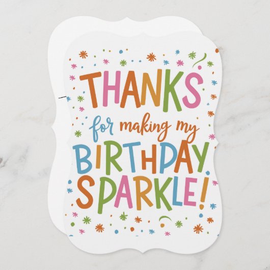 よくはしゃぐ誕生日サンキューカード ノートカード (正面/裏面)