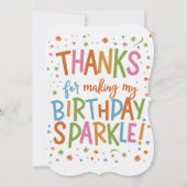 よくはしゃぐ誕生日サンキューカード ノートカード (正面)