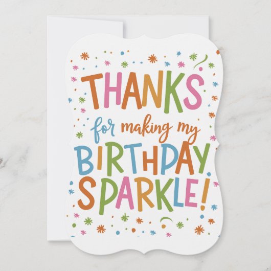 よくはしゃぐ誕生日サンキューカード ノートカード (正面)