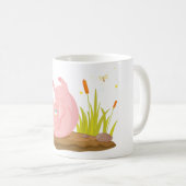 よくはしゃぐ豚の泥おもしろい農動物 コーヒーマグカップ (正面右)