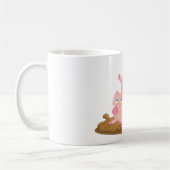 よくはしゃぐ豚の泥おもしろい農動物 コーヒーマグカップ (左)