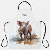 よくはしゃぐ豚カスタム エプロン (正面)