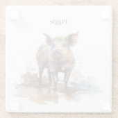 よくはしゃぐ豚カスタム ガラスコースター (裏面)