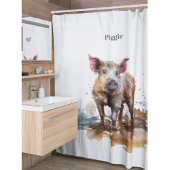 よくはしゃぐ豚カスタム シャワーカーテン