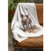 よくはしゃぐ豚カスタム フリースブランケット