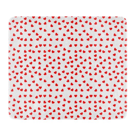 よくはしゃぐ赤いハート カッティングボード (正面)
