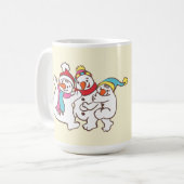 よくはしゃぐ雪だるま コーヒーマグカップ (正面左)
