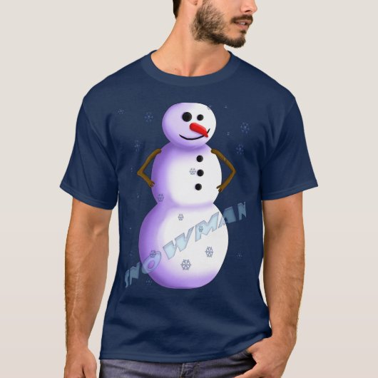 よくはしゃぐ雪だるまTシャツ Tシャツ (正面)