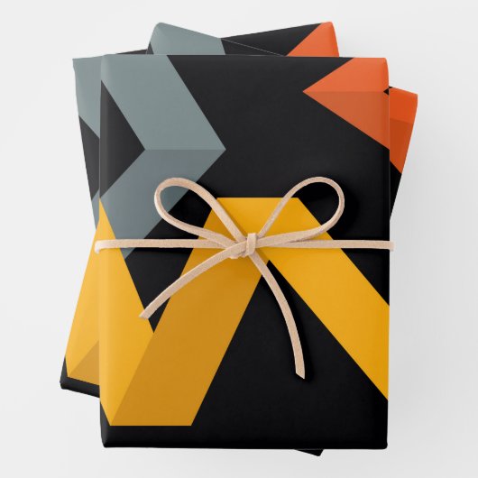 よくはしゃぐ鮮やかモダン，都市のグラフィック方法 ラッピングペーパーシート (インサイチュ)