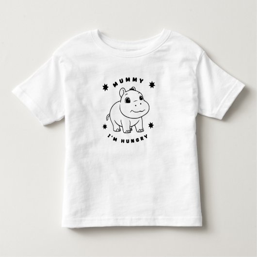 よくはしゃぐ&かわいい！ピグミーヒポタマス トドラーTシャツ (正面)
