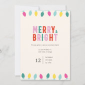 よくはしゃぐ&カラフルブメリーライトのホリデーパーティー 招待状 (正面)