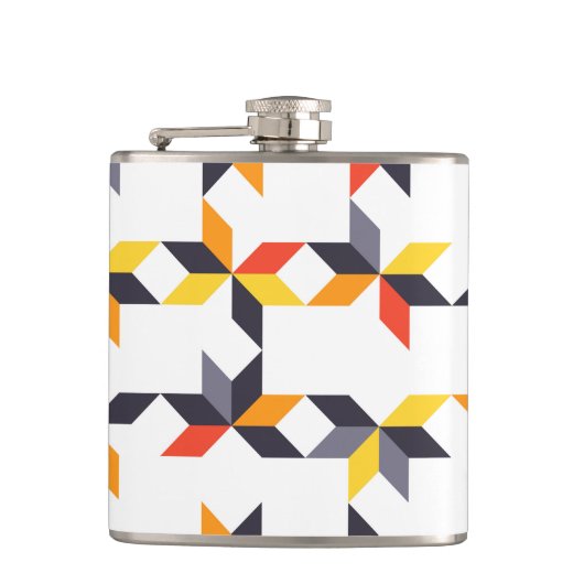 よくはしゃぐ,カラフル,トレンディー，都市のカッコいいイラストレーション フラスク (正面)